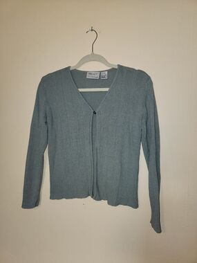 Preview Collection Seafoam Ribbed V-Neck Cardigan